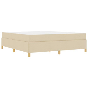 Cama tipo Box Spring Negro. Marrón y Blanco 180 x 200 cm tela H