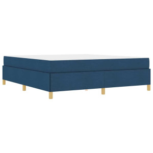 Cama tipo Box Spring Otro Azul y Blanco 180 x 200 cm tela H