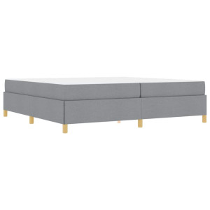 Cama tipo Box Spring Otro Gris claro y Blanco 200 x 200 cm tela H