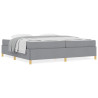 Cama tipo Box Spring Otro Gris claro y Blanco 200 x 200 cm tela 4
