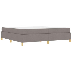 Cama tipo Box Spring Otro Taupe y Blanco 200 x 200 cm tela H