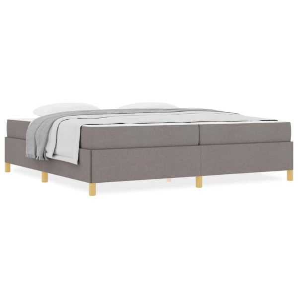 Cama tipo Box Spring Otro Taupe y Blanco 200 x 200 cm tela M 4