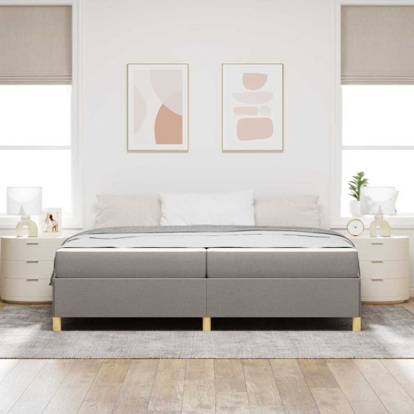 Cama Box Outros Taupe e Branco 200 x 200 cm tecido M 5
