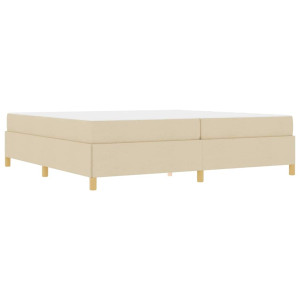 Cama tipo Box Spring Otro Blanco y Crema 200 x 200 cm tela H