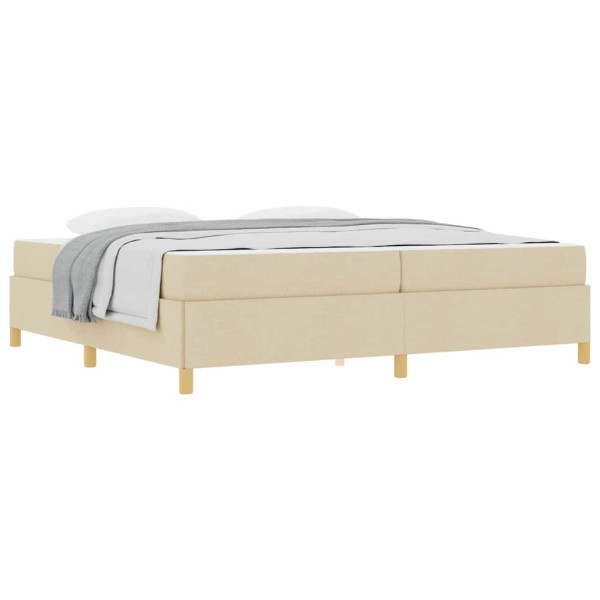 Cama tipo Box Spring Otro Blanco y Crema 200 x 200 cm tela M 3