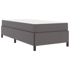 Estructura de cama con colchón Gris 90 x 190 cm Cuero sintético H