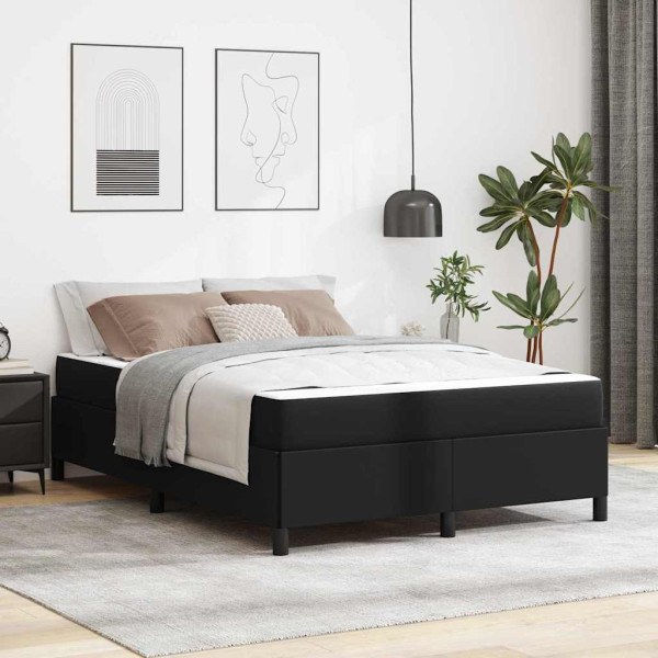 Estructura de cama con colchón Negro 140 x 190 cm D