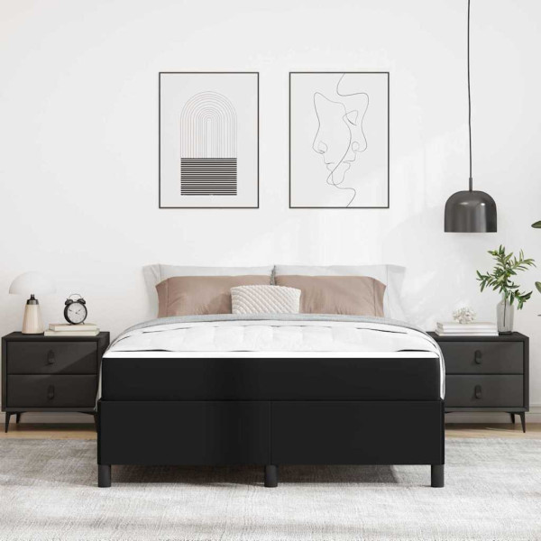 Estrutura de cama com colchão Preto 140 x 190 cm M 5