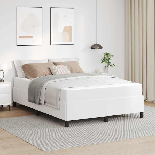 Estructura de cama con colchón Blanco 140 x 190 cm D