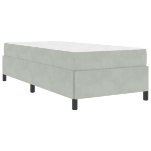 Estructura de cama Blanco y Gris claro 80 x 200 cm Terciopelo H