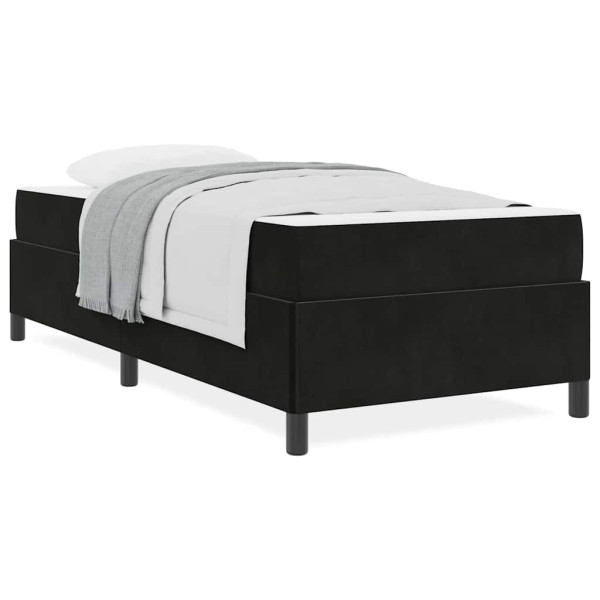 Estrutura da Cama Preto e Branco e Preto 80 x 200 cm Veludo M 4