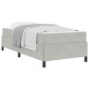 Estrutura da Cama Branco e Cinza Claro 90 x 190 cm Veludo 3