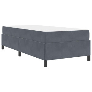 Estructura de cama Blanco y Gris claro 90 x 190 cm Terciopelo H