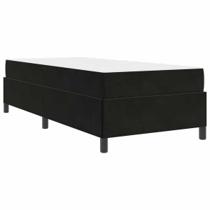 Estrutura da Cama Preto e Branco e Preto 90 x 190 cm Veludo H
