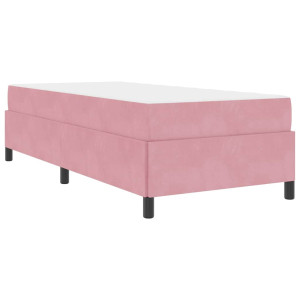 Estructura de cama Otro Rosa y blanco 90 x 190 cm Terciopelo H