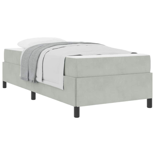 Estructura de cama Blanco y Gris claro 90 x 200 cm Terciopelo M 3