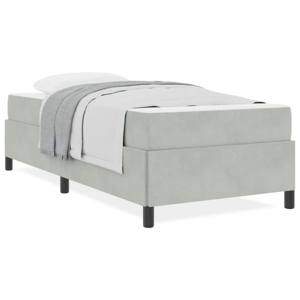 Estrutura da Cama Branco e Cinza Claro 100 x 200 cm Veludo M 4