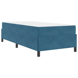 Estructura de cama Azul oscuro y blanco 100 x 200 cm Terciopelo H