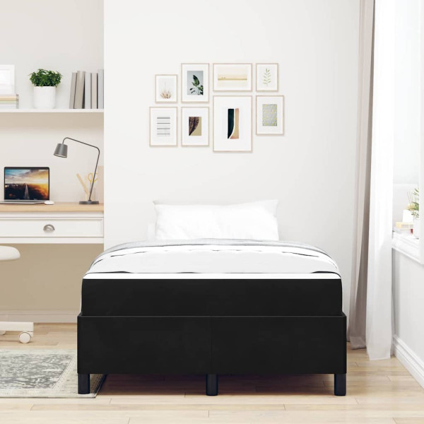 Estrutura da Cama Outros Preto e Branco 120 x 190 cm Veludo M 5
