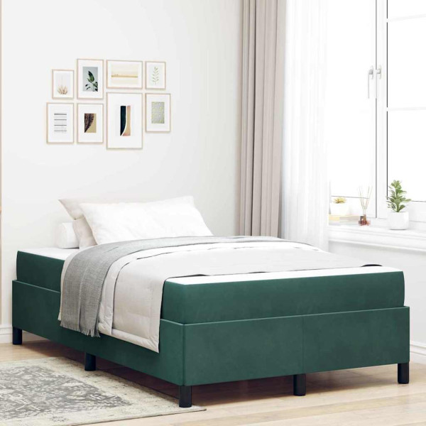 Estructura de cama Otro Verde oscuro y blanco 120 x 190 cm D