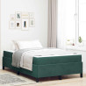 Estrutura da Cama Verde Escuro e Branco 120 x 190 cm Veludo 1