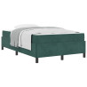 Estrutura da Cama Verde Escuro e Branco 120 x 190 cm Veludo 3
