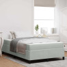 Estrutura da Cama Branco e Cinza Claro 120 x 200 cm Veludo 1