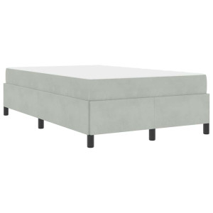 Estructura de cama Blanco y Gris claro 120 x 200 cm Terciopelo H