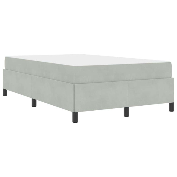 Estrutura da Cama Branco e Cinza Claro 120 x 200 cm Veludo M 2