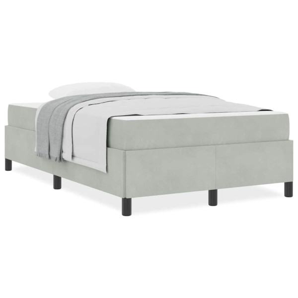 Estructura de cama Blanco y Gris claro 120 x 200 cm Terciopelo M 4