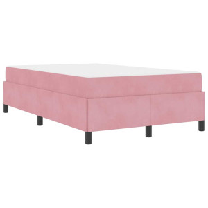 Estructura de cama Otro Rosa y blanco 120 x 200 cm Terciopelo H