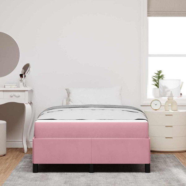 Estrutura da Cama Outros Rosa e branco 120 x 200 cm Veludo M 5