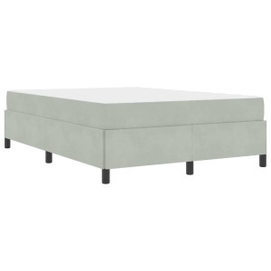 Estructura de cama Blanco y Gris claro 140 x 190 cm Terciopelo H