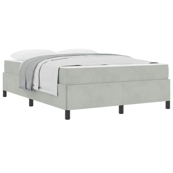 Estructura de cama Blanco y Gris claro 140 x 190 cm Terciopelo M 3