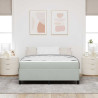 Estrutura da Cama Branco e Cinza Claro 140 x 190 cm Veludo 5