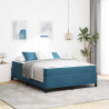 Estrutura da Cama Azul Escuro e Branco 140 x 190 cm Veludo 1