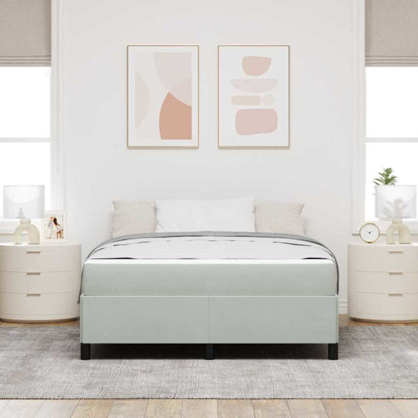 Estructura de cama Blanco y Gris claro 140 x 200 cm Terciopelo M 5