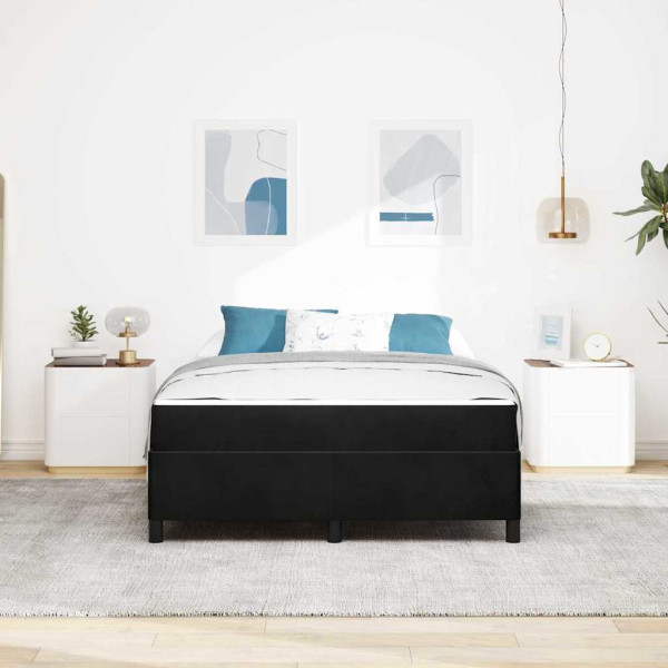Estructura de cama Otro Negro y Blanco 140 x 200 cm Terciopelo M 5