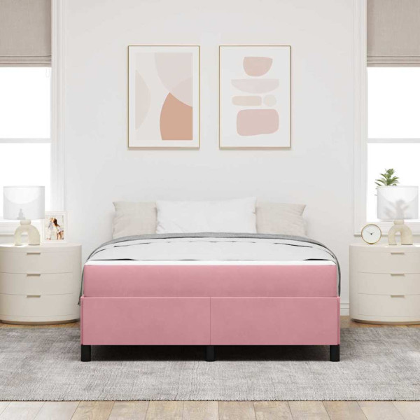 Estrutura da Cama Outros Rosa e branco 160 x 200 cm Veludo M 5
