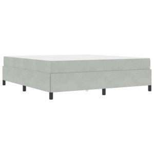 Estructura de cama Blanco y Gris claro 180 x 200 cm Terciopelo H