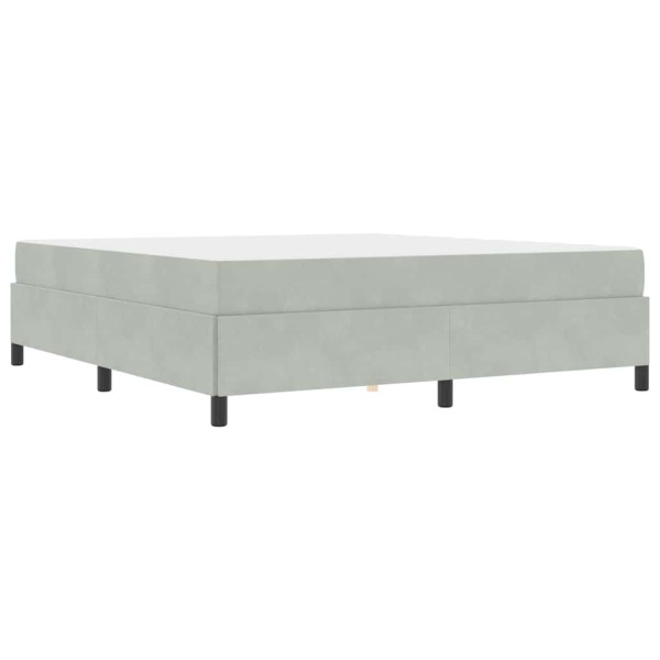 Estrutura da Cama Branco e Cinza Claro 180 x 200 cm Veludo M 2