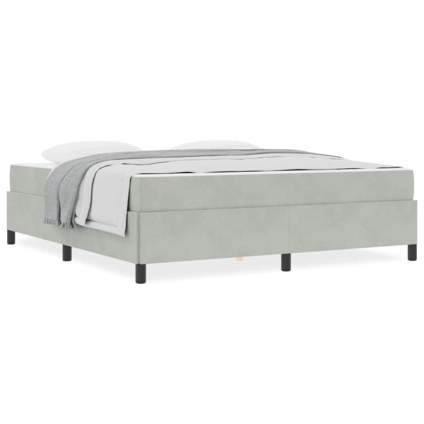 Estructura de cama Blanco y Gris claro 180 x 200 cm Terciopelo M 4