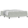 Estructura de cama Blanco y Gris claro 180 x 200 cm Terciopelo 4
