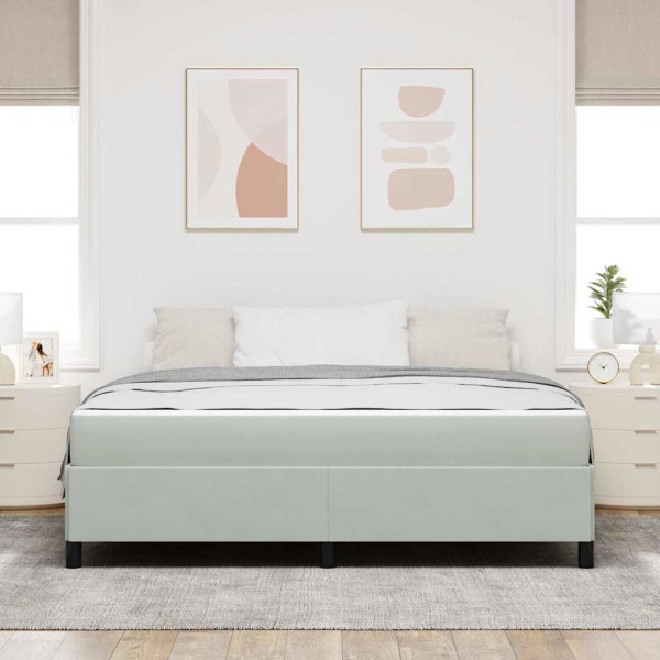 Estructura de cama Blanco y Gris claro 180 x 200 cm Terciopelo M 5