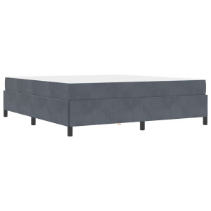 Estructura de cama Blanco y Gris claro 180 x 200 cm Terciopelo H