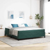 Estrutura da Cama Verde Escuro e Branco 180 x 200 cm Veludo 1