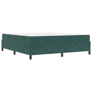 Estrutura da Cama Verde Escuro e Branco 180 x 200 cm Veludo H