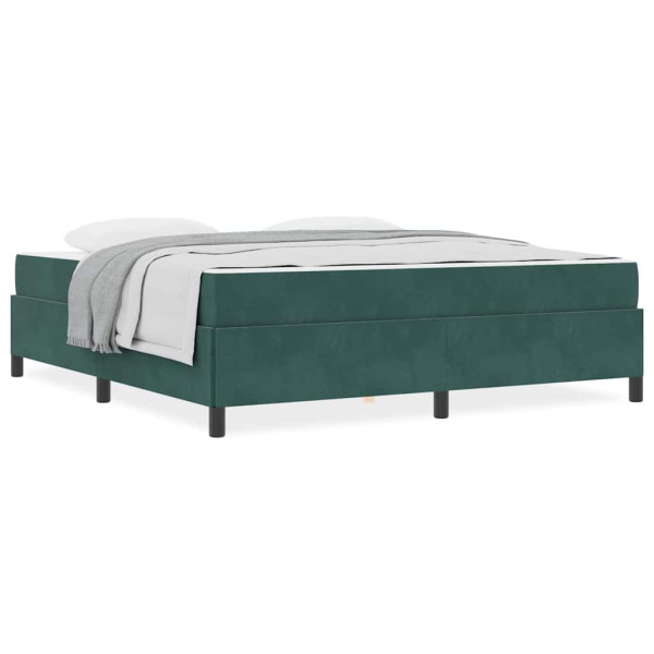 Estrutura da Cama Verde Escuro e Branco 180 x 200 cm Veludo M 4