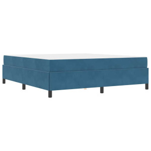 Estructura de cama Azul oscuro y blanco 180 x 200 cm Terciopelo H