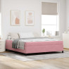 Estructura de cama Otro Rosa y blanco 180 x 200 cm Terciopelo 1